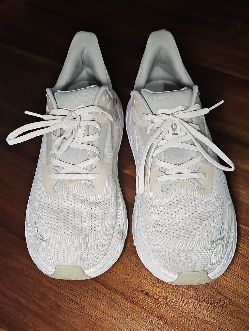Hoka Women's Athletic Shoes in White and Beige